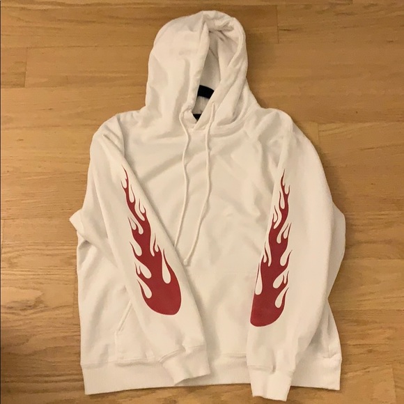 Brandy Melville Sweaters - White Brandy Melville Flame Sweatshirt